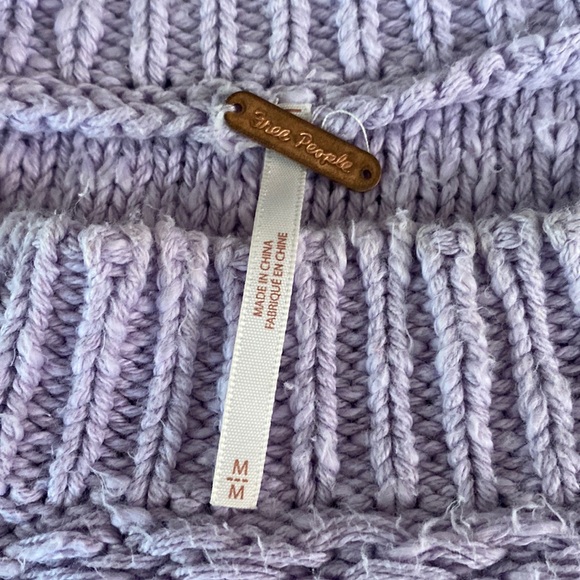 Free People Sweater, Lilac, Medium, 87% Cotton - Picture 2 of 11
